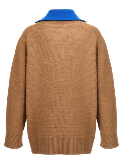 Jil Sander Zipper Detail Long Sleeve Knit Sweater