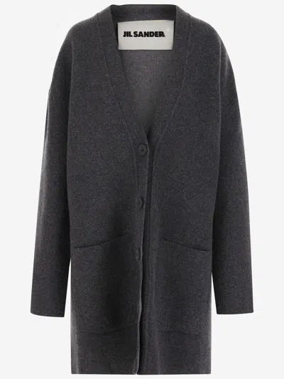 Jil Sander Relaxed Fit Wool Blend Cardigan