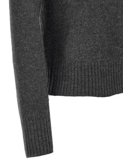Jil Sander Crew Neck Wool Sweater With Ribbed Cuffs