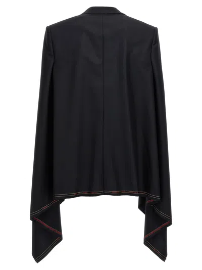 Junya Watanabe Wool Cape With Tailored Fit And Mid-length