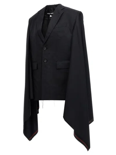Junya Watanabe Wool Cape With Tailored Fit And Mid-length