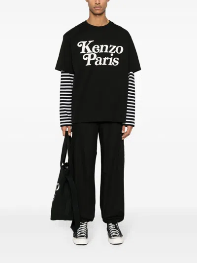 Shop Kenzo Cotton Cargo Trousers