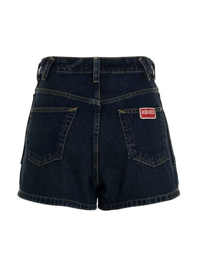 Kenzo Women Denim Shorts In Blue
