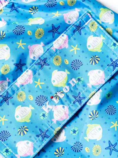 Kiton Swim Shorts Featuring Graphic Print And Drawstring