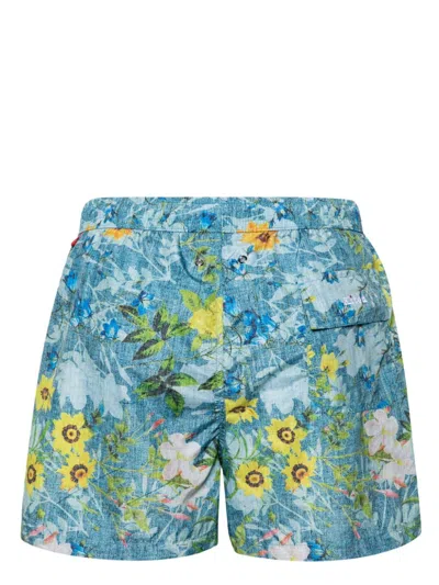 Kiton Floral Print Swim Shorts With Drawstring Waistband
