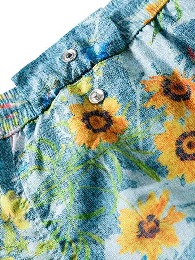 Kiton Floral Print Swim Shorts With Drawstring Waistband