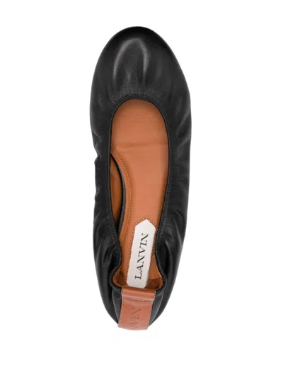 Lanvin Leather Ballerinas In Black