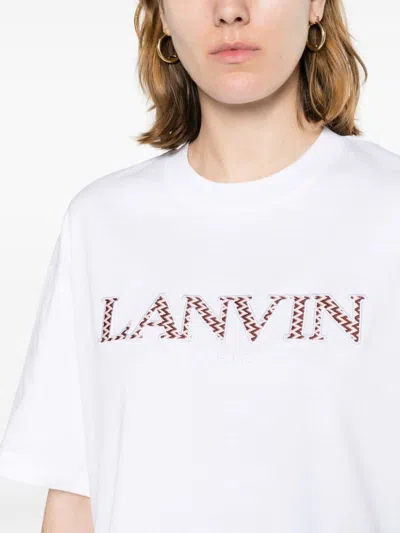 Lanvin White Oversized Embroidered Curb T-shirt