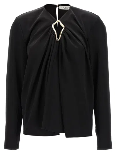 Lanvin Draped Long-sleeved Blouse