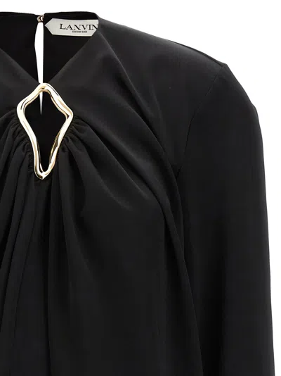 Lanvin Draped Long-sleeved Blouse