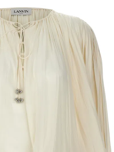 Lanvin Pleated Tie Detail Loose Fit Shirt