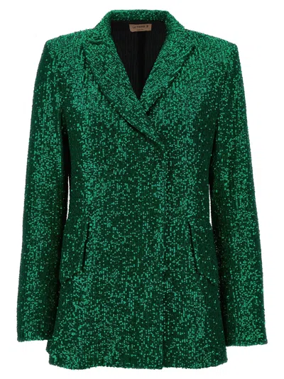 Le Twins Green Double-breasted Blazer