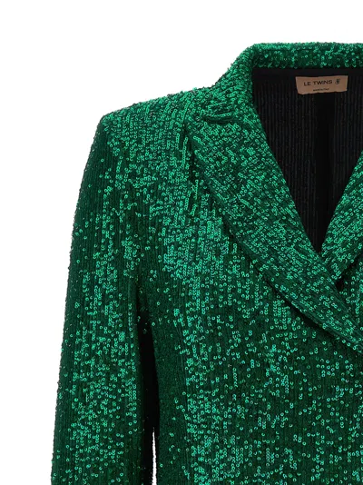 Le Twins Green Double-breasted Blazer