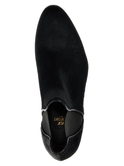 Lidfort Calf Hair Ankle Boots In Black