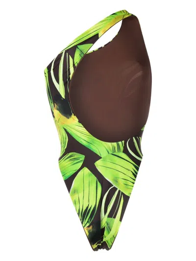 Louisa Ballou Plunge Print Swimsuit
