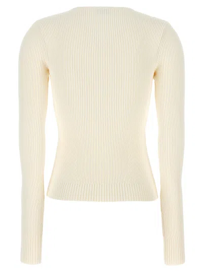 Magda Butrym Ribbed Viscose Blend Sweater In Neutral