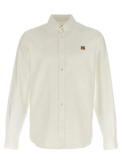 Maison Kitsuné Button Down Classic Shirt With Institutional Fox H Clothing In White