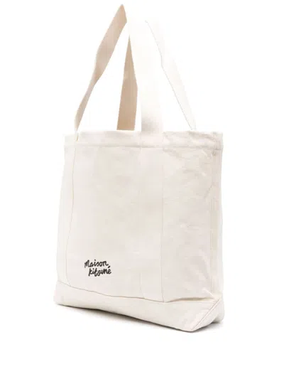 MAISON KITSUNÉ MAISON KITSUNE' FOX HEAD COTTON TOTE BAG 