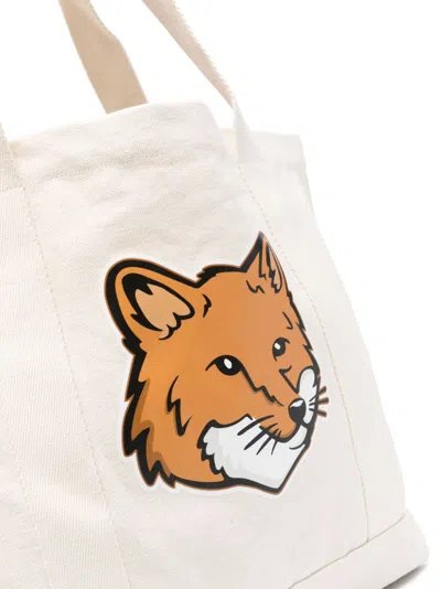 MAISON KITSUNÉ MAISON KITSUNE' FOX HEAD COTTON TOTE BAG 