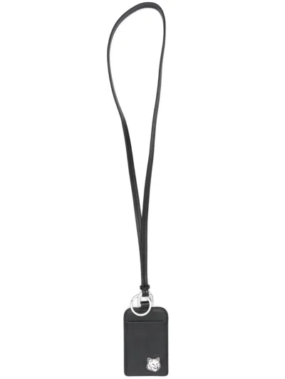 Maison Kitsuné Fox Head Leather Neck Cardholder