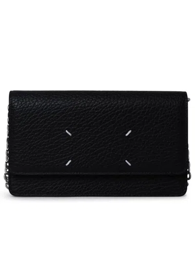 Maison Margiela Black Calf Leather Wallet Women In Black
