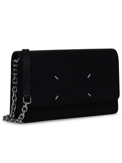 Maison Margiela Black Calf Leather Wallet Women In Black