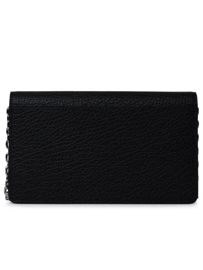 Maison Margiela Black Calf Leather Wallet Women In Black