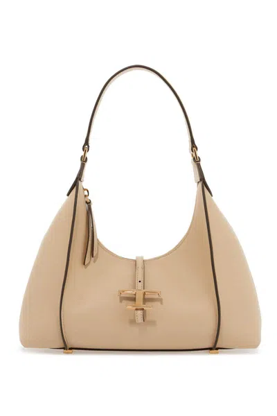 Shop Tod's T Timeless Shoulder Bag In Beige