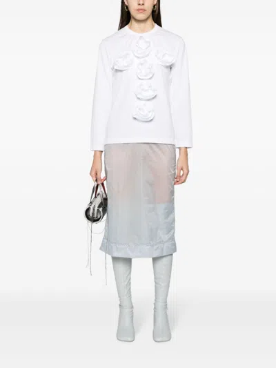 Maison Margiela High-waisted Chiffon Midi Skirt In Grey