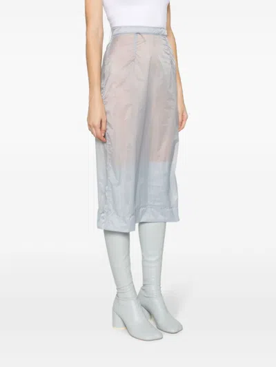 Maison Margiela High-waisted Chiffon Midi Skirt In Grey