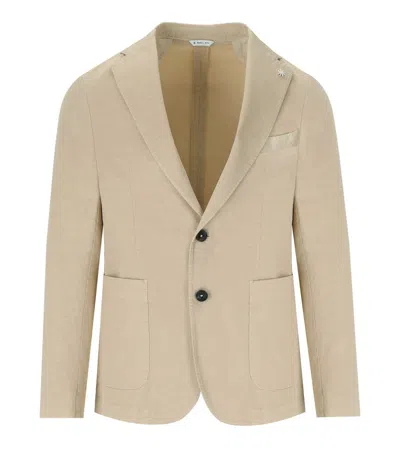 Manuel Ritz Beige Single Breasted Jacket In Neutral