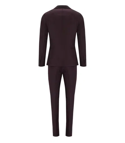 Manuel Ritz Burgundy Suit In Multi