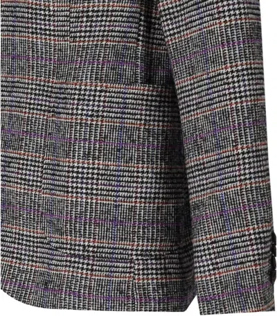 Manuel Ritz Grey Prince Of Wales Single Breasted Jacket In Gray