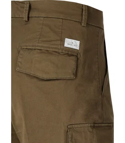 Manuel Ritz Military Green Cargo Bermuda Shorts