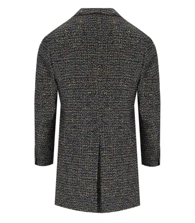 Manuel Ritz Melange Grey Single Breasted Coat In Gray