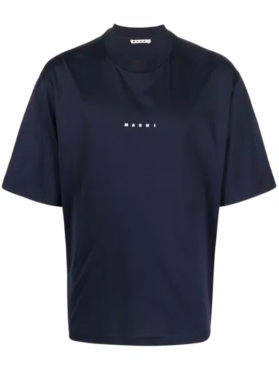 Marni Crew Neck Short Sleeves In Black