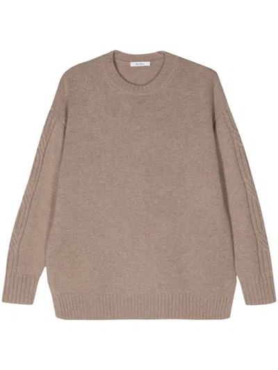 Max Mara Cable Knit Cashmere Crewneck Jumper