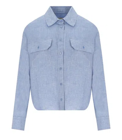 Max Mara Eureka Light Blue Cropped Shirt