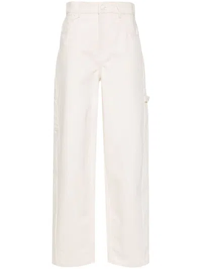 Shop Max Mara Wide Leg Cotton Trousers