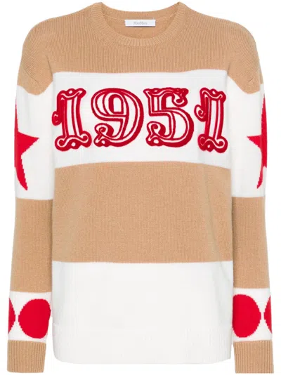 Max Mara Light Brown Dirce 1951-motif Striped Jumper