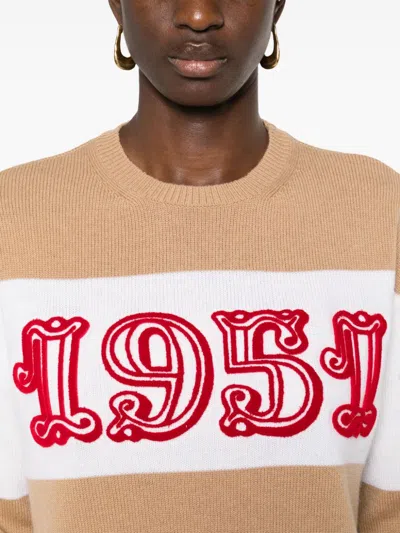 Max Mara Light Brown Dirce 1951-motif Striped Jumper