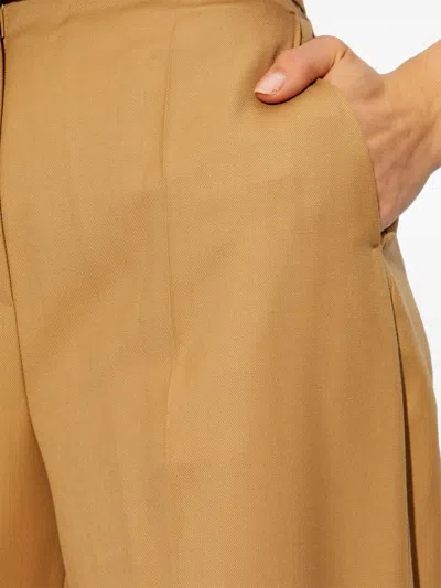 Shop Max Mara Wool Wide Leg Trousers