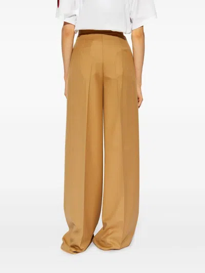 Shop Max Mara Wool Wide Leg Trousers