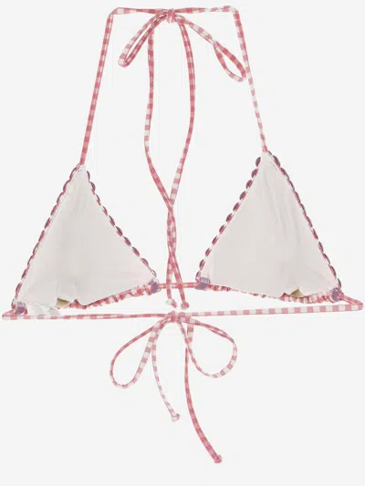 Mc2 Saint Barth Bikini Top With Checkered Pattern