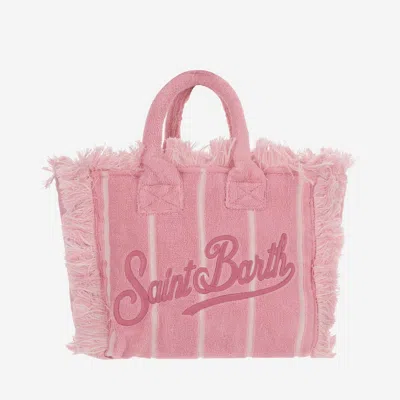 Shop Mc2 Saint Barth Colette Terry Cloth Tote Bag With Embroidery