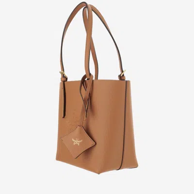 Shop Mcm Himmel Leather Tote Bag