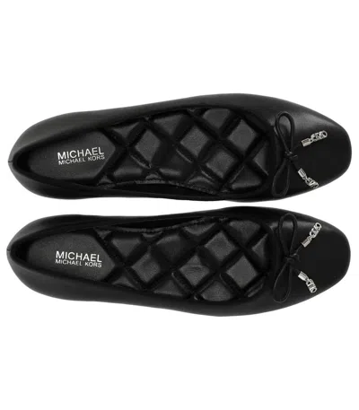 Michael Kors Logo Bow Ballet Flats Flat Shoes Black