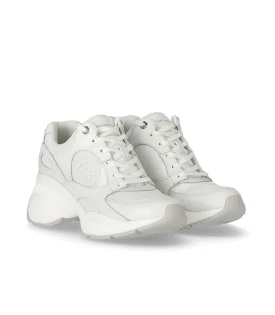 Michael Kors Zuma Leather And Mesh Trainer In White