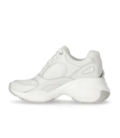 Michael Kors Zuma Leather And Mesh Trainer In White