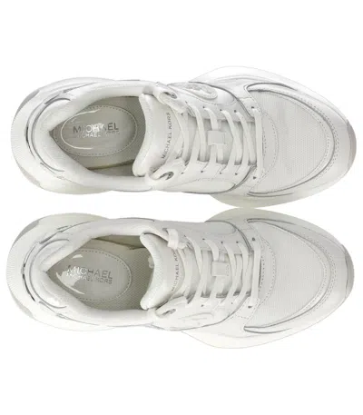 Michael Kors Zuma Leather And Mesh Trainer In White